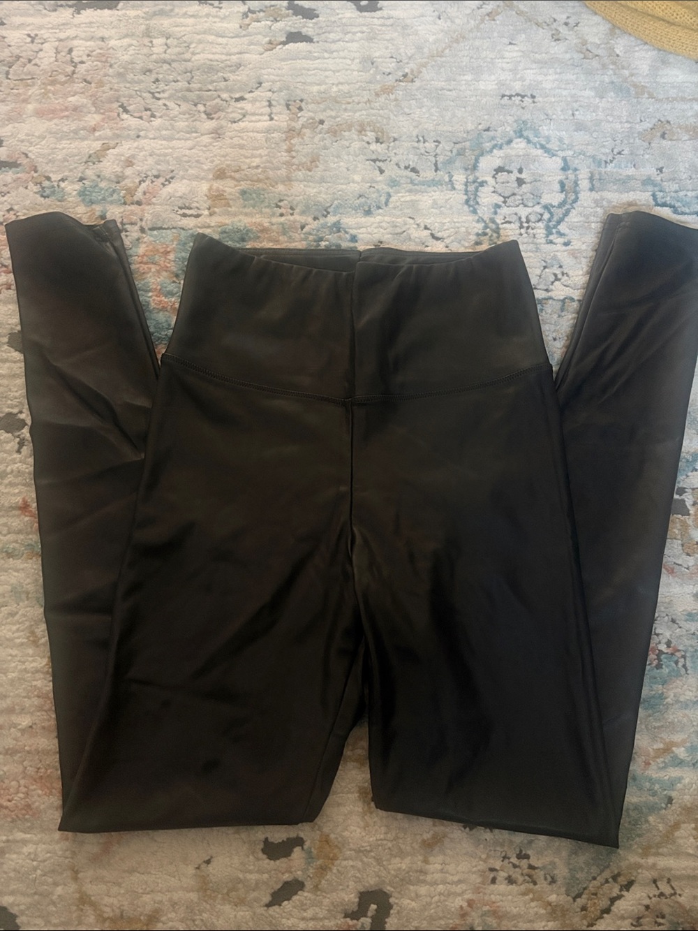 Royal Alexandra High-Waist Black Faux Leather Women's Leggings